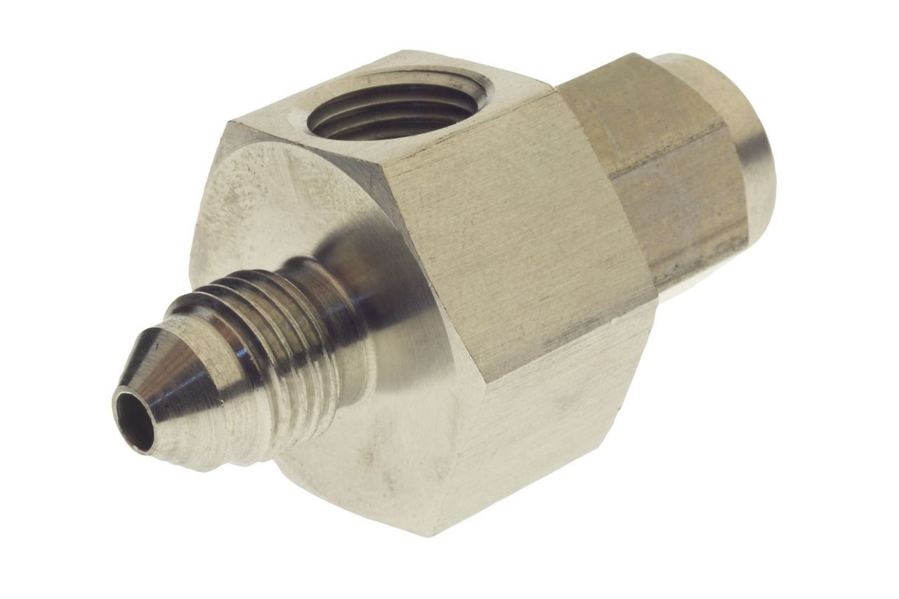 Raceworks AN-3 Swivel Female to AN Male with 1/8″ NPT Port (Stainless)