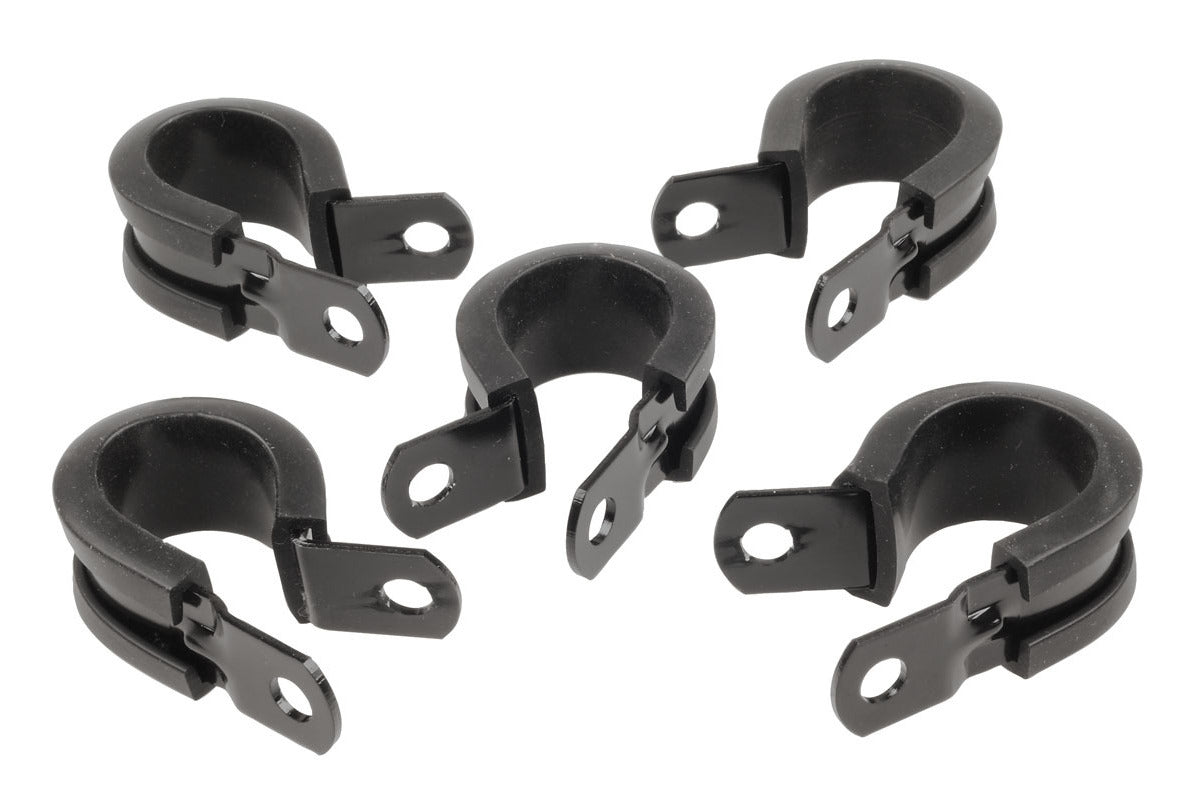 Raceworks 3/4″ / 19mm Cushioned P Clip – 5pk – Black