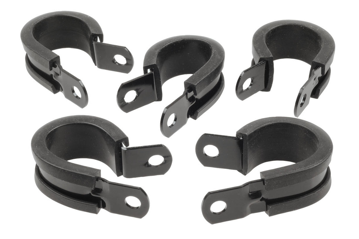 Raceworks 1 1/8″ / 28.6mm Cushioned P Clip – 5pk – Black