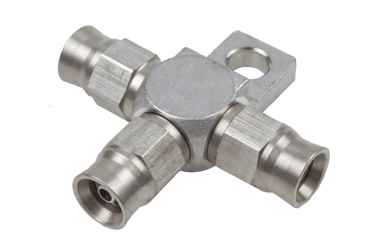Raceworks AN-3 AN Male Flare Tee w/ 3 PTFE Hose Ends (Stainless)