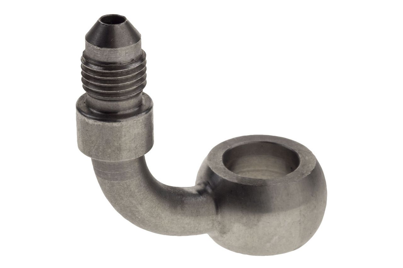 Raceworks AN-3 90 degree Male Flare to 12.2mm Banjo (Stainless)