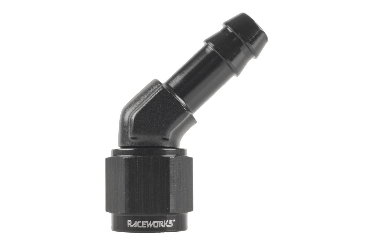 Raceworks AN-6 45 degree Female Swivel to 3/8″ Barb
