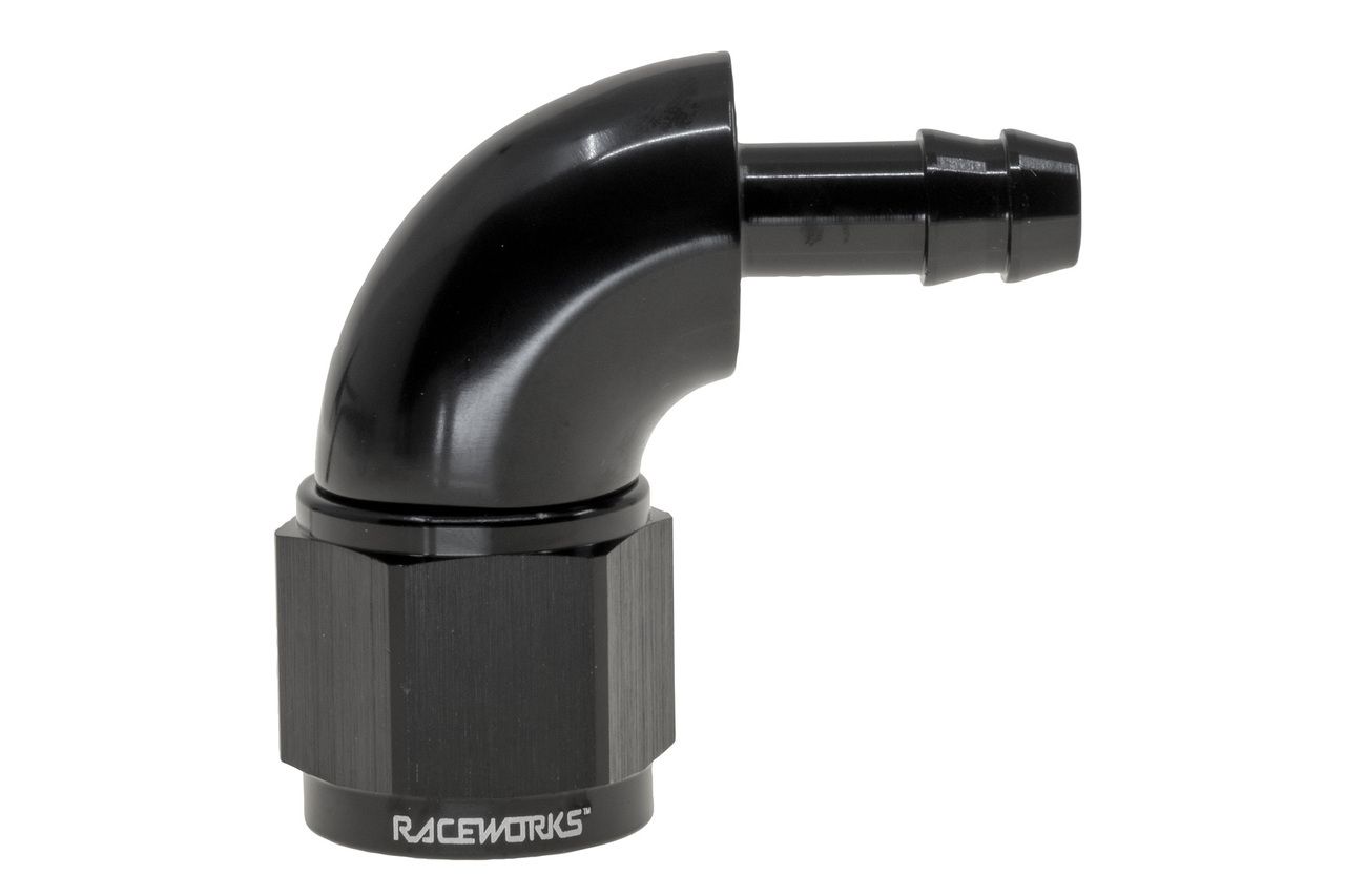 Raceworks AN-10 90 degree Female Swivel to 3/8″ Barb