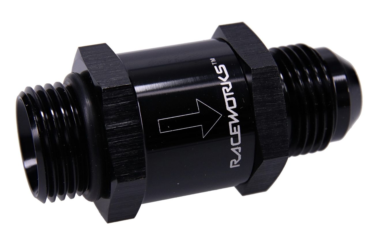 Raceworks AN-8 One Way Valve O-Ring Inlet