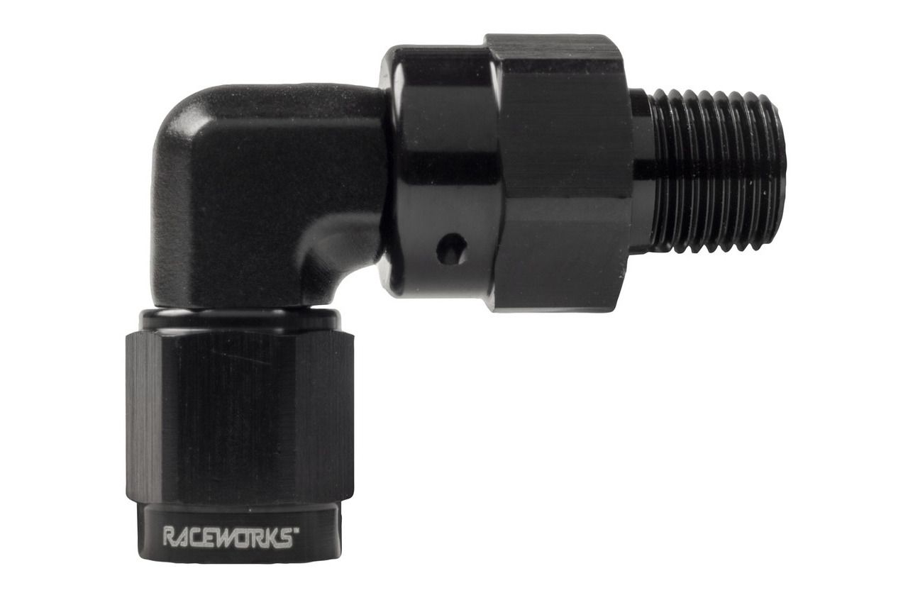 Raceworks AN-4 Female Swivel To NPT Swivel 1/8″ 90 degree Fitting