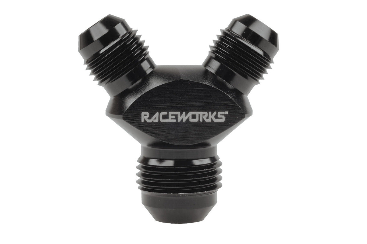 Raceworks AN-6 Male Flare Y Block to 2x AN-4