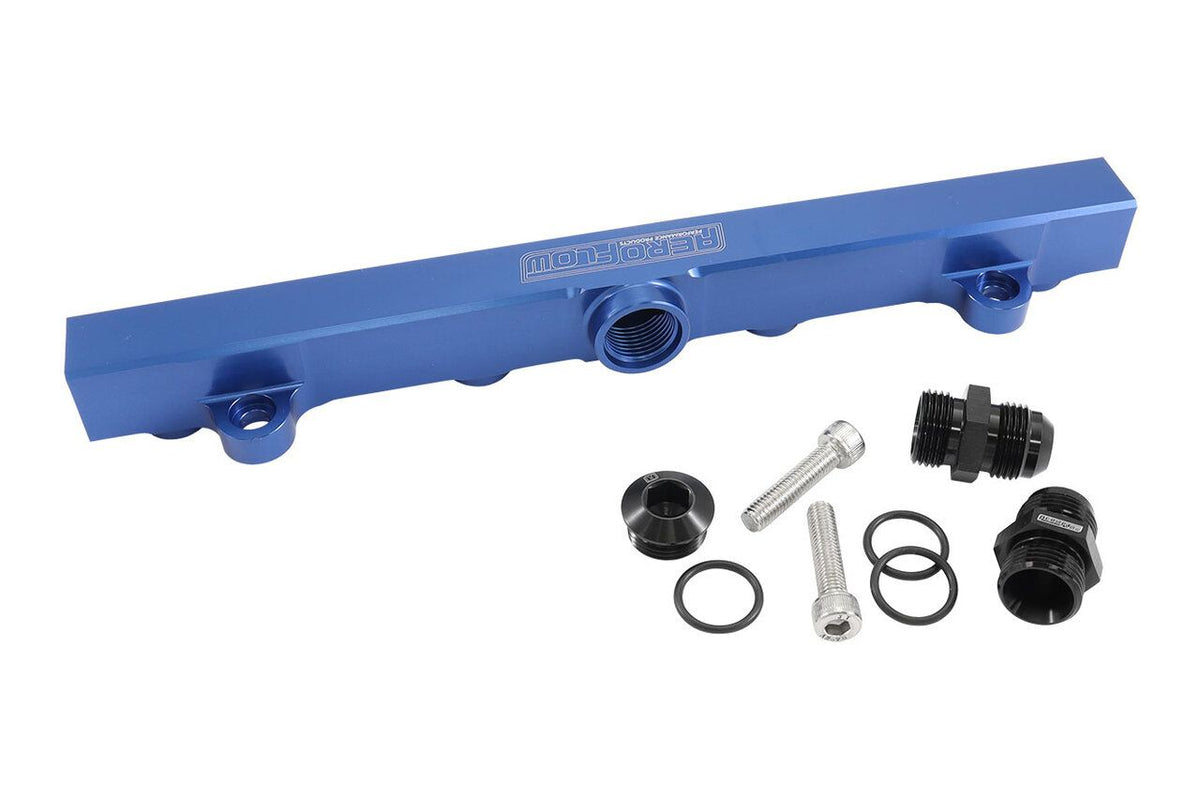 Aeroflow Billet EFI Fuel Rail AN-10 O-Ring Suit Mitsubishi Evo 4-9 4G63 – Blue