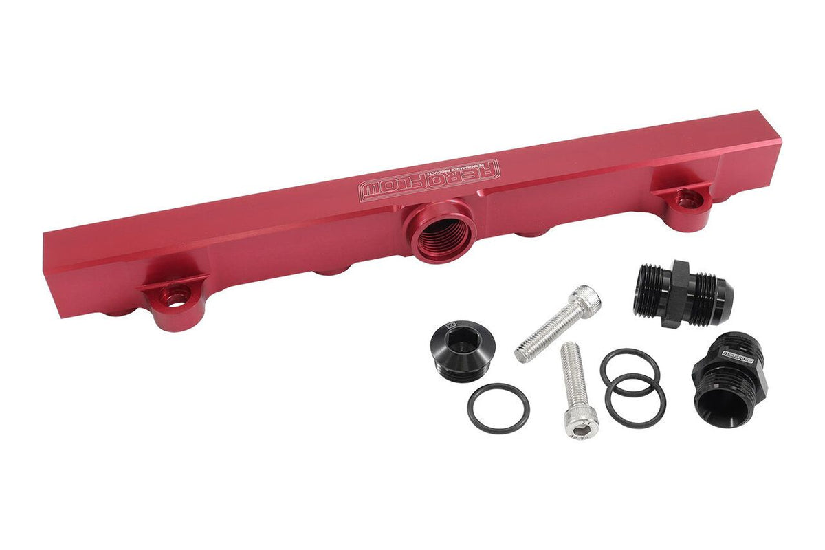 Aeroflow Billet EFI Fuel Rail AN-10 O-Ring Suit Mitsubishi Evo 4-9 4G63 – Red