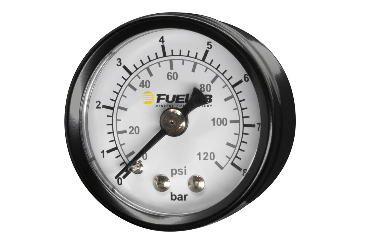 Fuelab 71511 EFI Fuel Pressure Gauge Dual Scale 0-120psi / 0-8bar