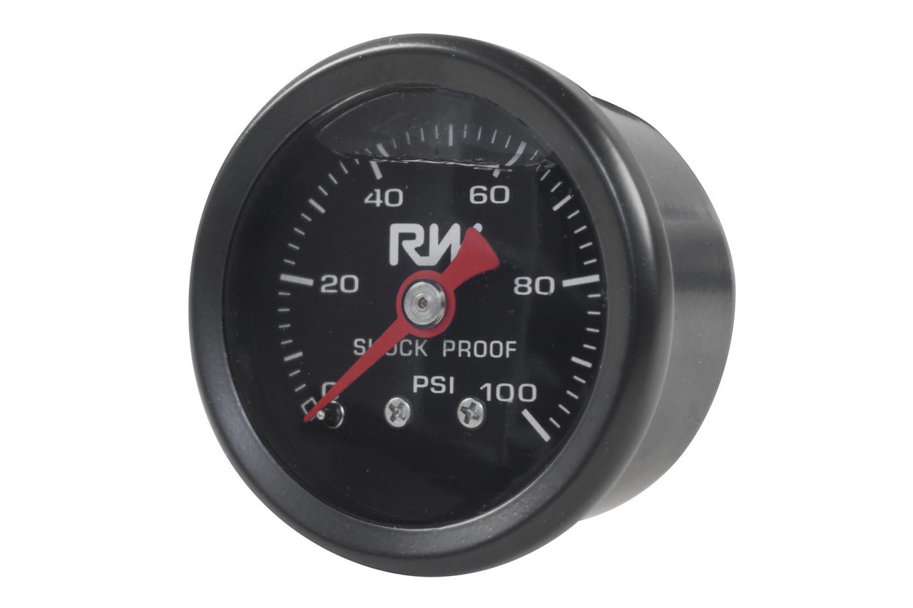 Raceworks Fuel Pressure Gauge 0-100psi Liquid Filled 1/8″ NPT