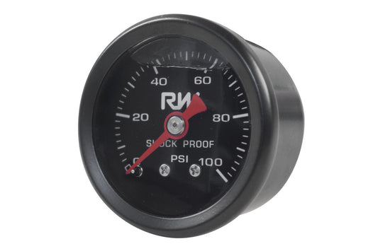 Raceworks Fuel Pressure Gauge 0-100psi Liquid Filled 1/8″ NPT