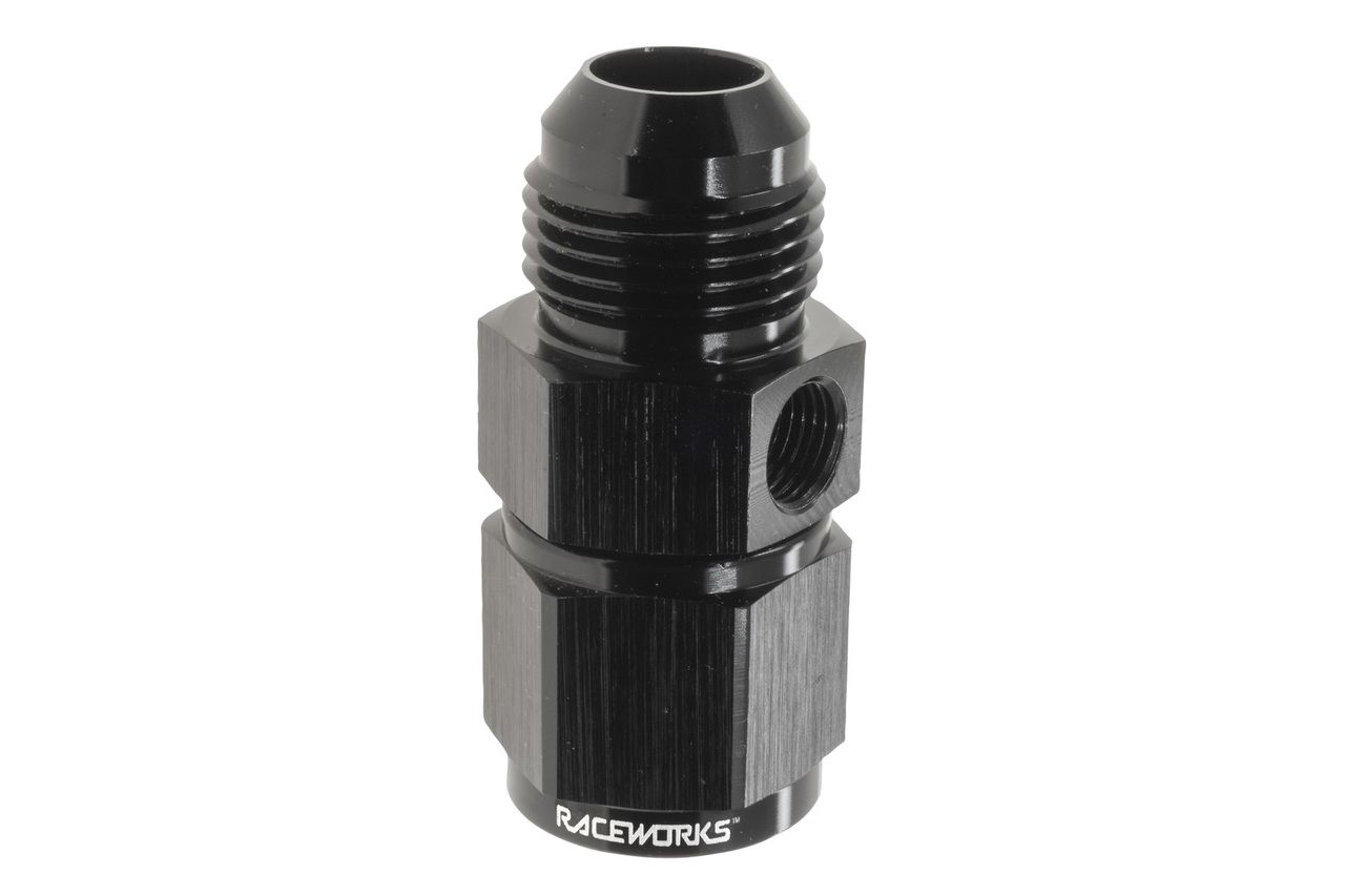 Raceworks AN-10 Swivel Female to Male AN-10 with M10x1.0 Female Bosch Sensor Stainless Adapter Fitting