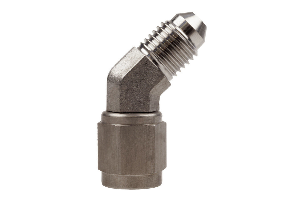 Raceworks AN-3 45 degree Swivel Female to AN Male (Stainless)