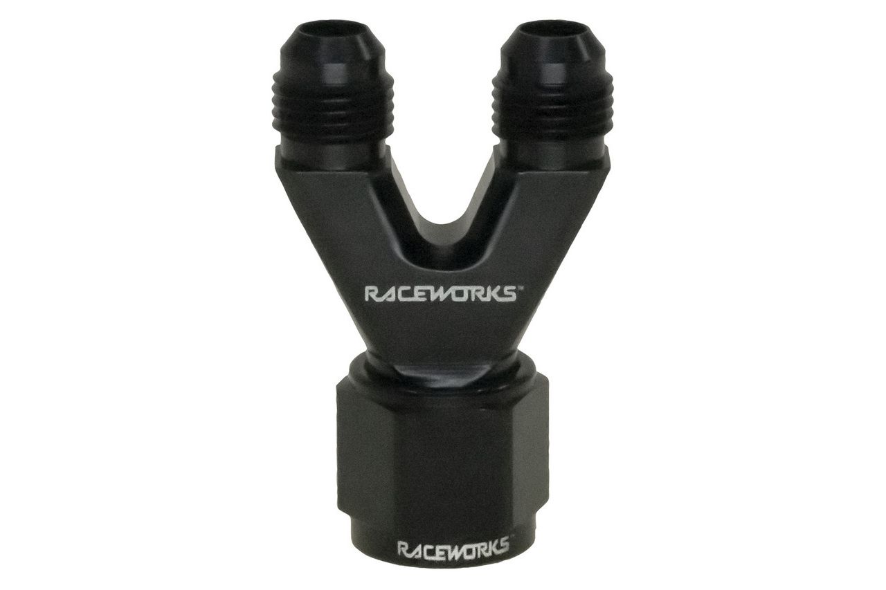 Raceworks AN-6 Female to AN-8 Male Straight Y Block