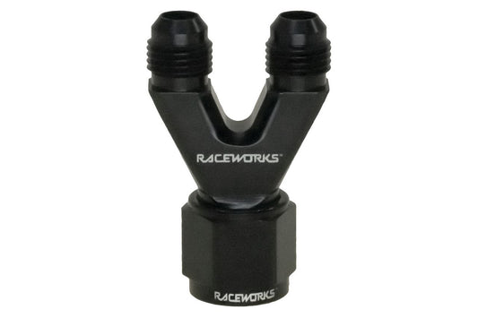 Raceworks AN-6 Female to AN-8 Male Straight Y Block