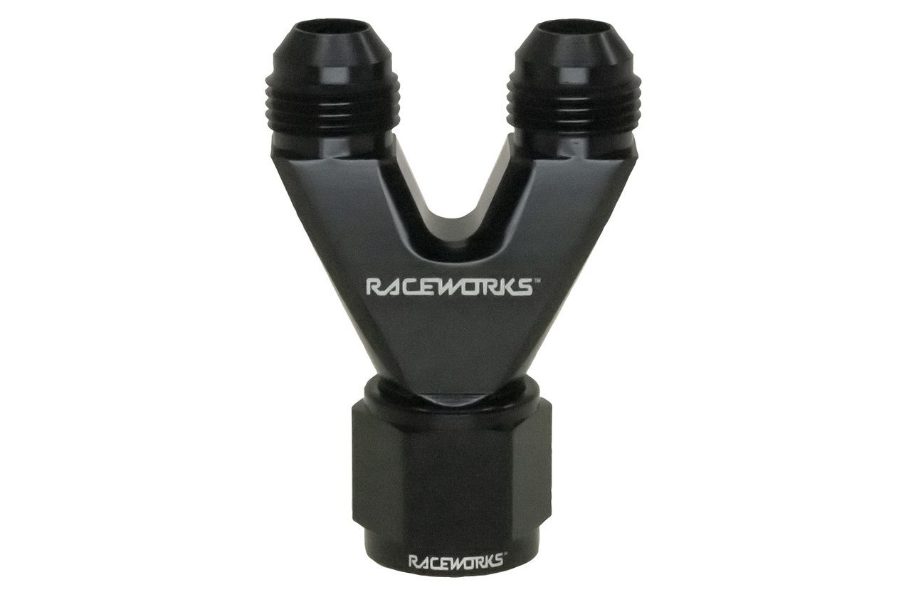 Raceworks AN-8 Female to AN-10 Male Straight Y Block
