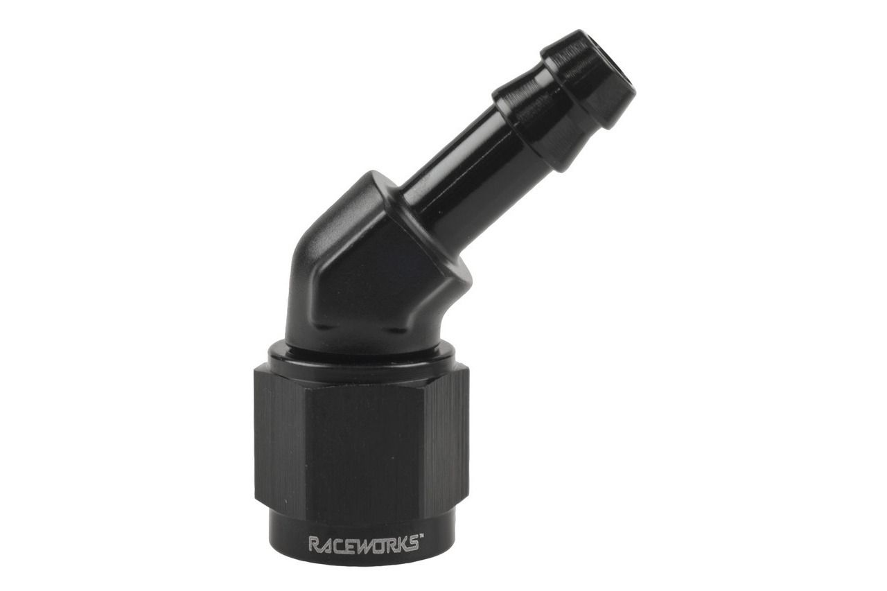 Raceworks AN-6 45 degree Female Swivel to 1/4″ Barb