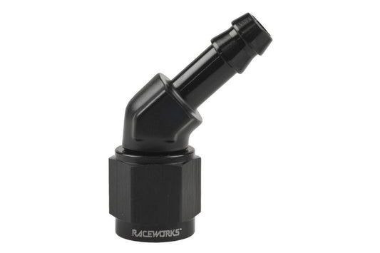 Raceworks AN-6 45 degree Female Swivel to 1/4″ Barb