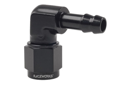 Raceworks AN-6 90 degree Female Swivel to 5/16″ Barb