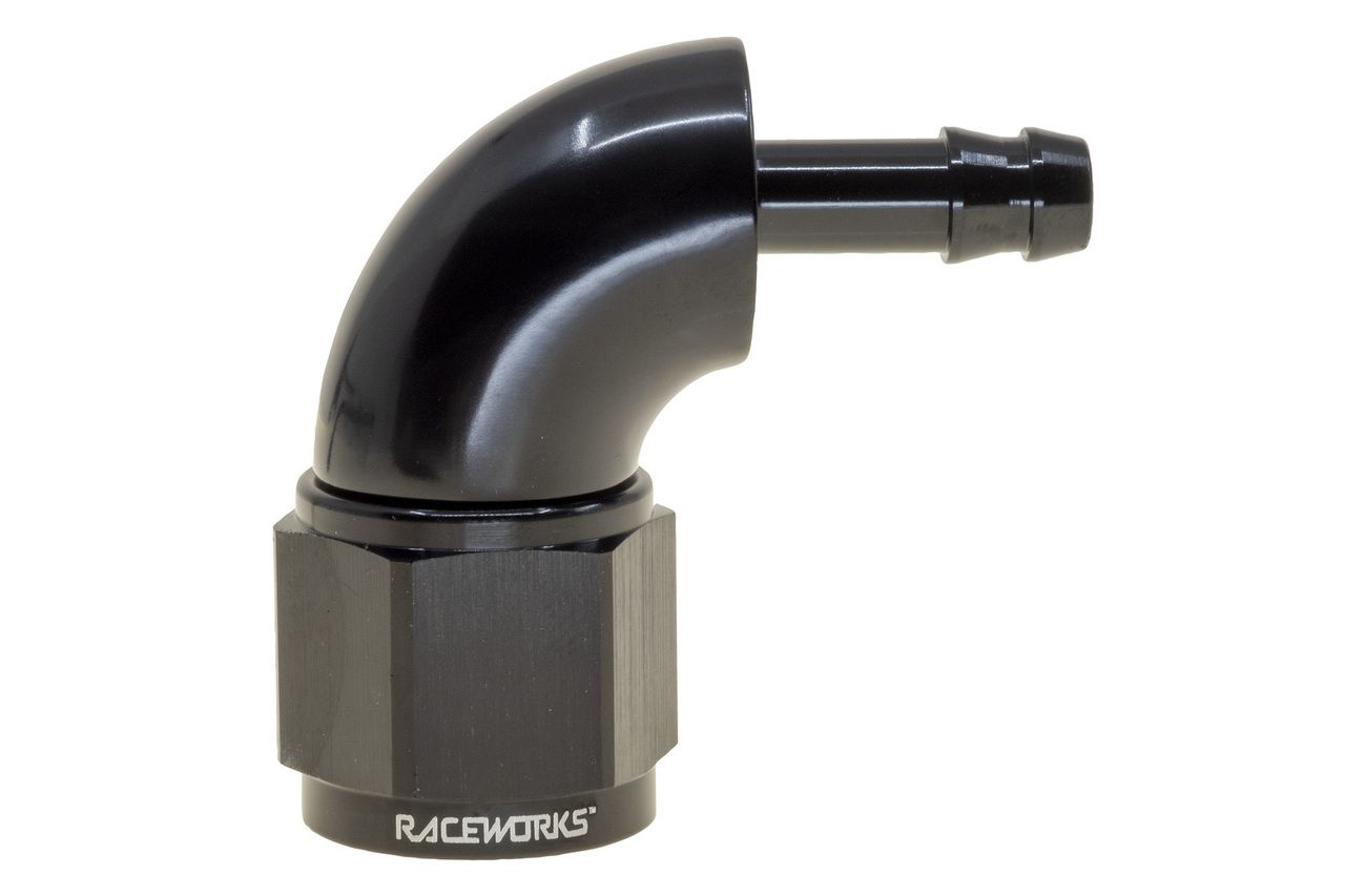 Raceworks AN-10 90 degree Female Swivel to 5/16″ Barb