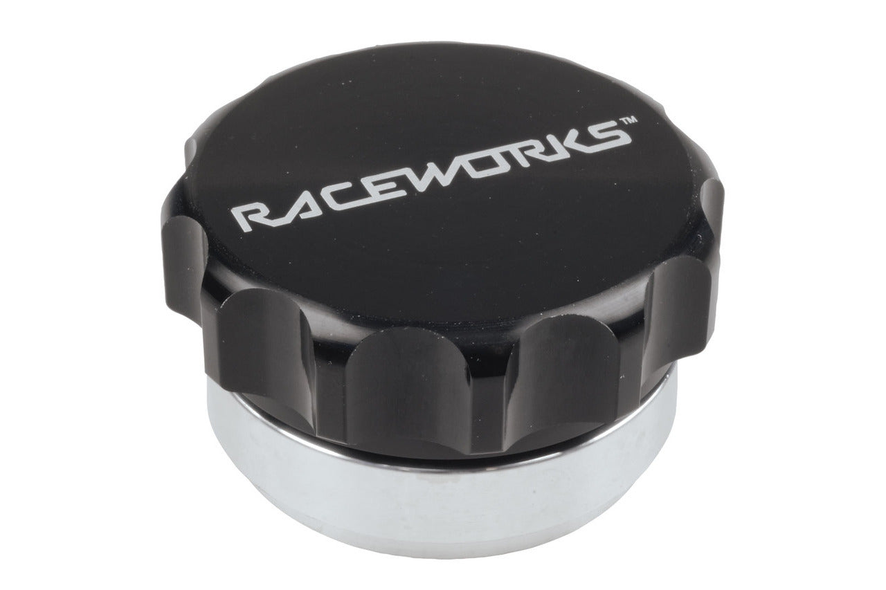 Raceworks 1.5″ / 38mm Aluminium Weld On Filler With Male Cap – Black
