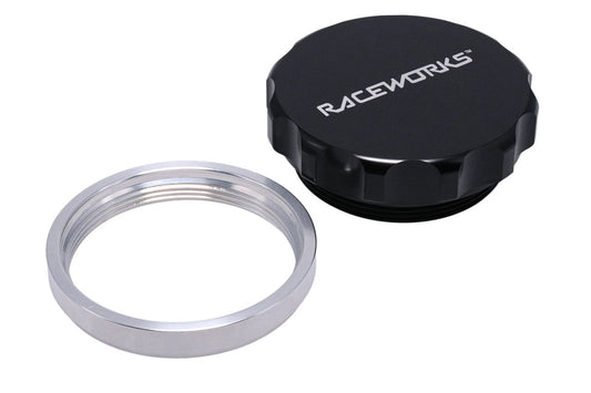 Raceworks 2.5″ / 64mm Aluminium Weld On Filler With Male Cap – Black