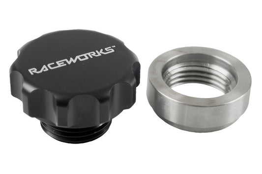 Raceworks 1″ / 25.4mm Steel Weld On Filler With Male Cap – Black