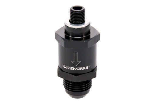Raceworks M10x1.0 Metric to AN-8 One Way Valve