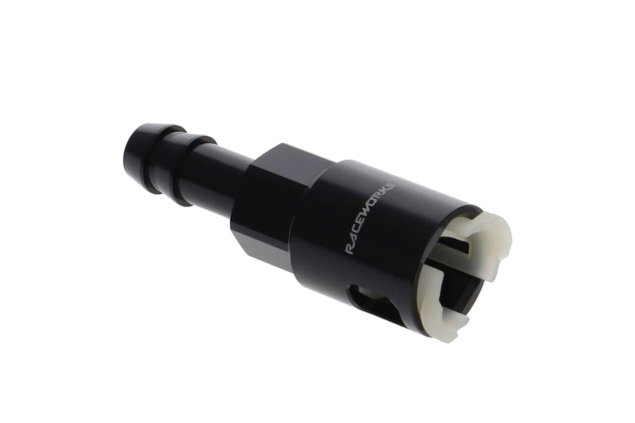Raceworks Aluminium 3/8″ Barb to 3/8″ Female Quick Connect EFI Fuel Fitting