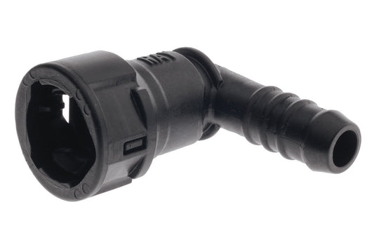 Raceworks Female 5/16″ Quick Connect EFI Fuel Fitting to 5/16″ Barb 90 Degree