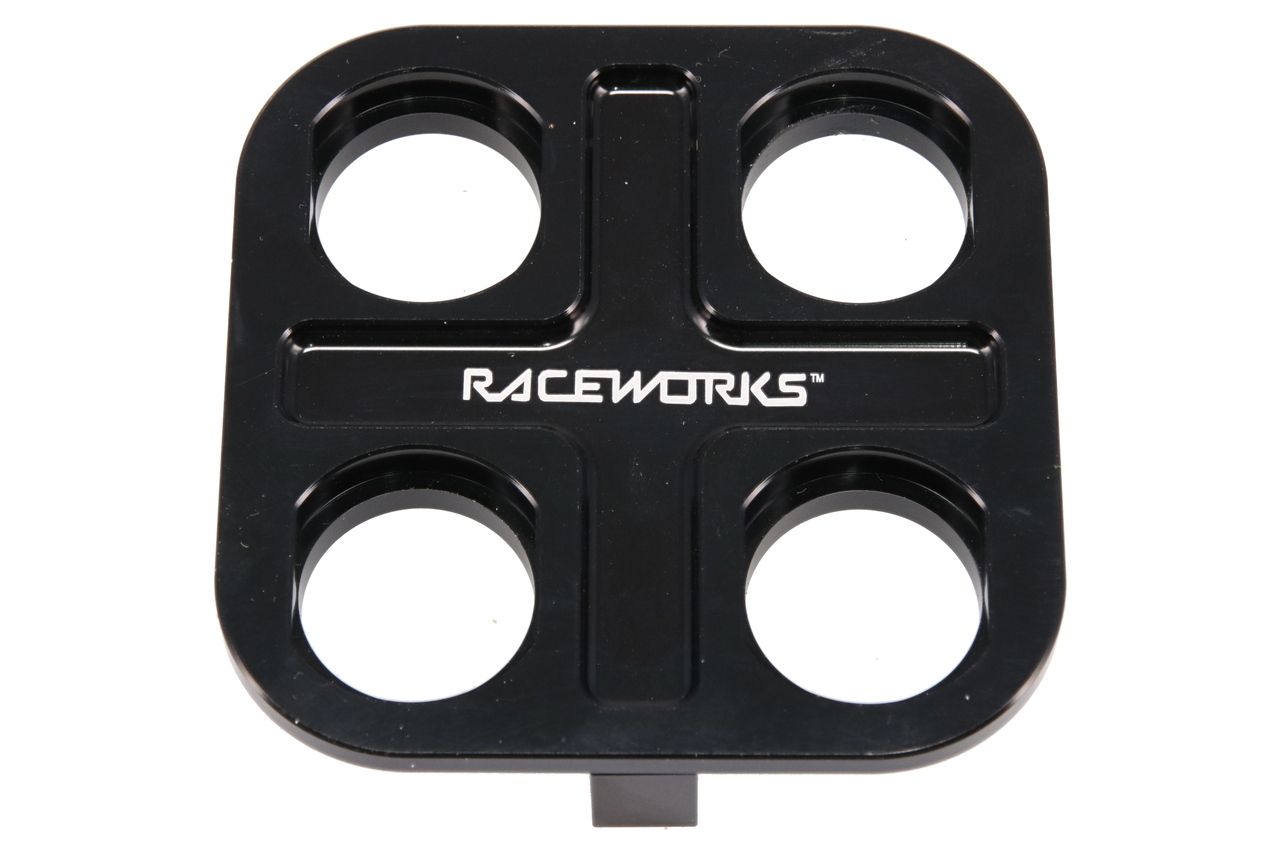 Raceworks 4-Way Square Bulkhead Flange Plate