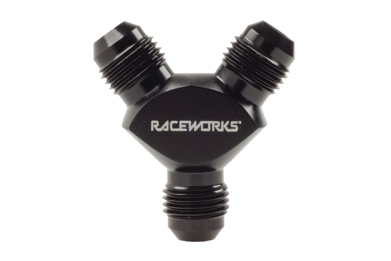 Raceworks AN-6 Male Flare Y Block to 2x AN-6
