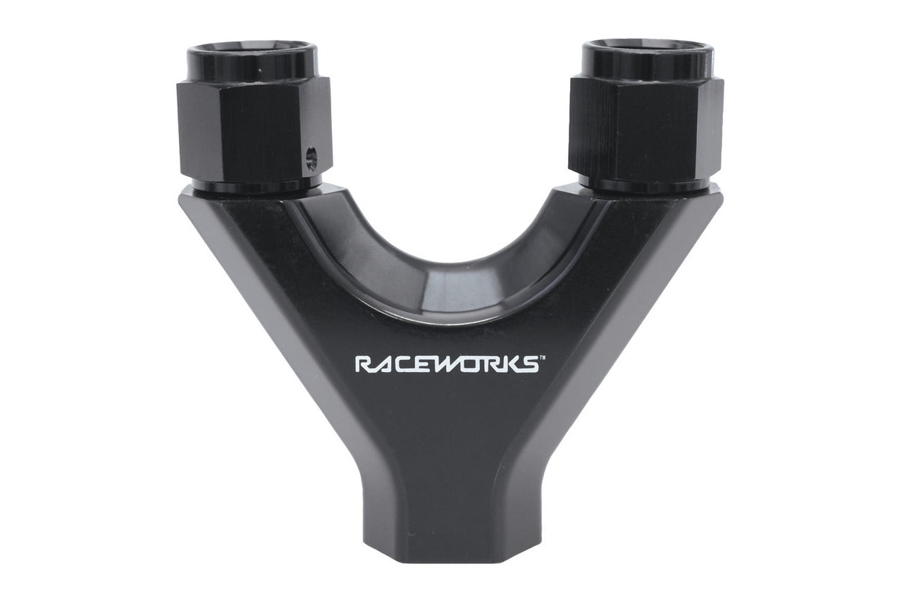 Raceworks 2x AN-6 Female Swivel to AN-8 O-Ring Port Y Block