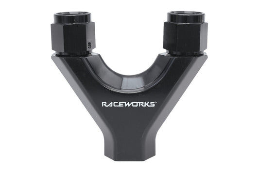 Raceworks 2x AN-6 Female Swivel to AN-8 O-Ring Port Y Block