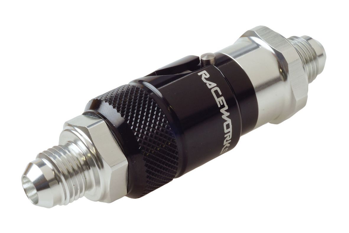 Raceworks AN-6 Aluminium Dry Break Quick Release Fitting with AN-8 body