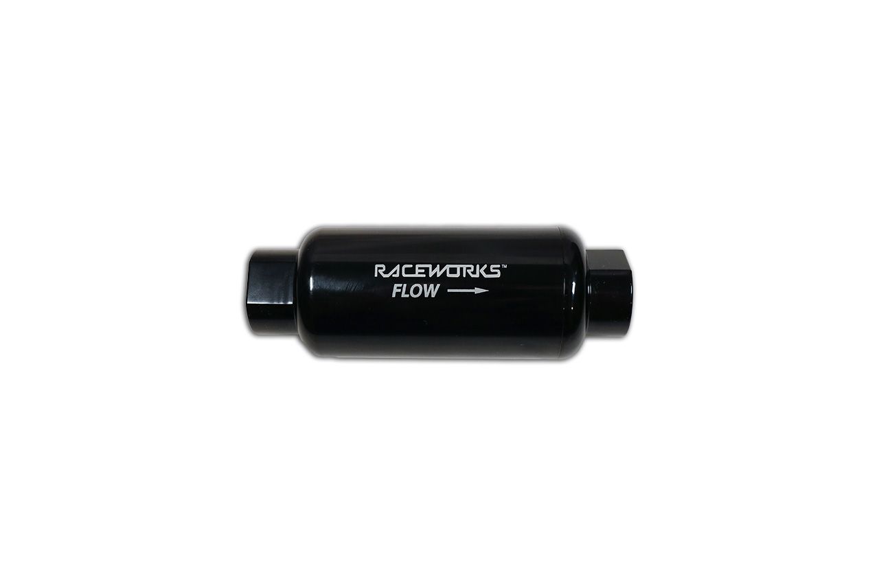 Raceworks 10 Micron Billet Fuel Filter w/ Stainless Element – AN-10